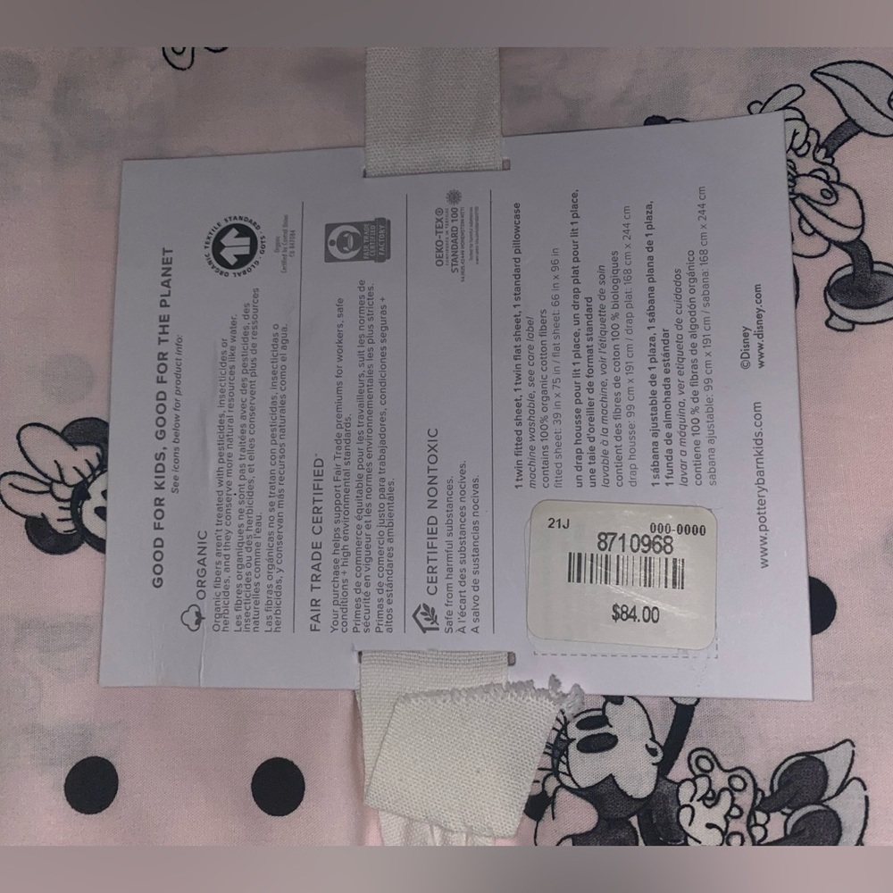Pottery Barn Kids Disney Minnie Mouse twin  Sheet Set with pillow sham - Picture 4 of 10